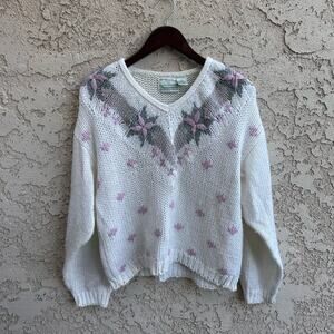 Shenanigans Vintage Hand Knitted Sweater Sz Large